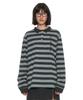 PARTIMENTO WOMEN Team 76 Patch Stripe Polo Tee_Charcoal