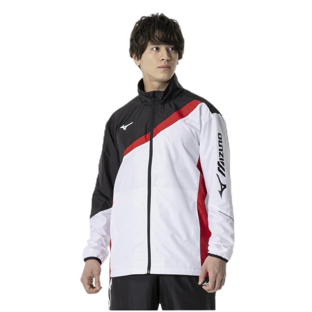 

Mizuno Tennis Windbreaker Standard Mesh Black x Size L Jacket, Water-Repellent, Silhouette, Lining, 62MEA503, Red,