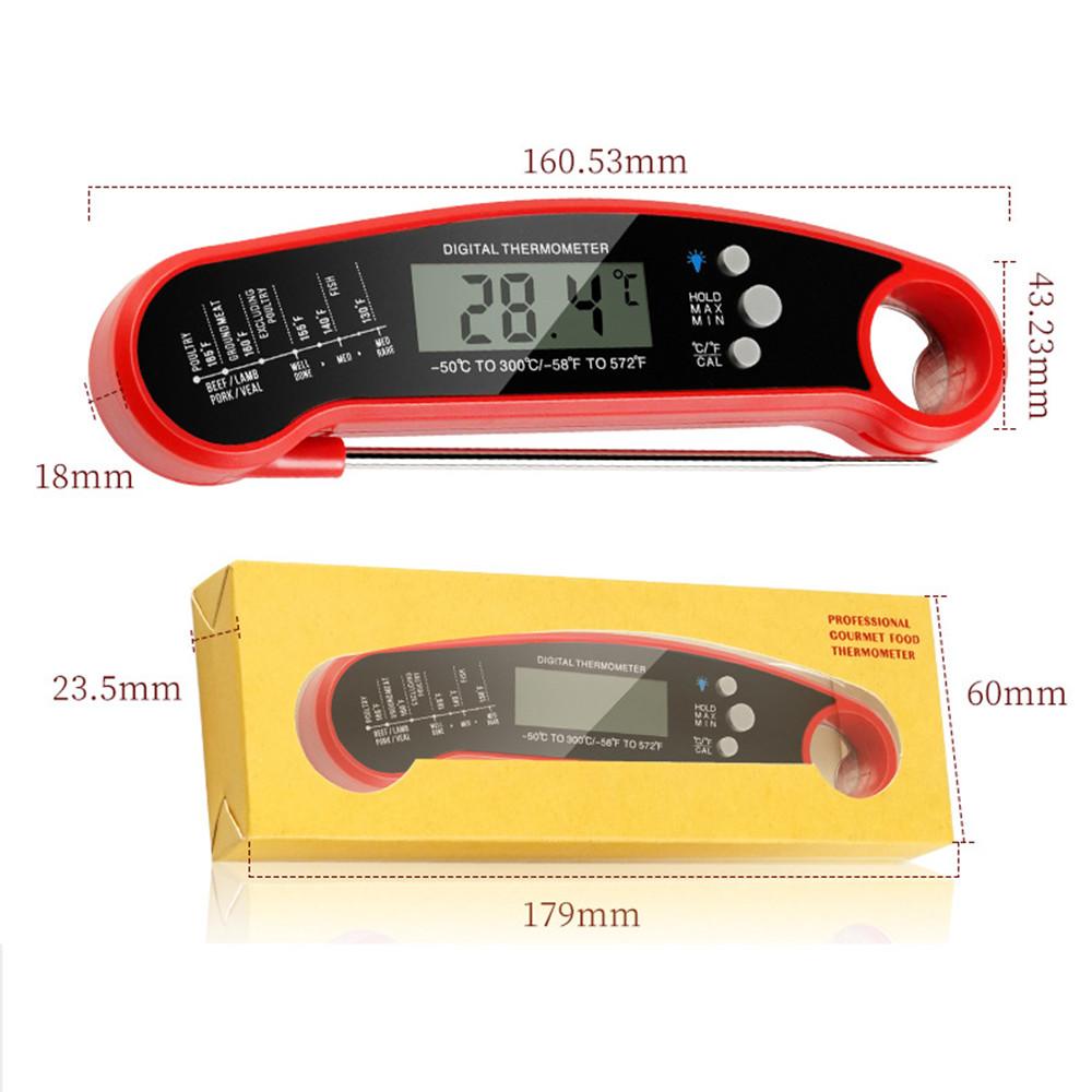

Цифровой кухонный пищевой цифровой термометр для мяса, воды, молока, приготовления пищи, гриля, барбекю на открытом воздухе, водонепроницаемый, мгновенное считывание красный