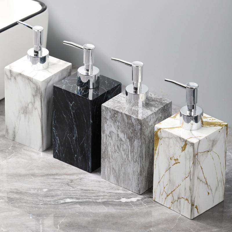 Shower Soap Dispenser Marble Texture Soap Dispenser Hand Soap Dispenser Bottle with Pump Hand Wash Dispenser for Kitchen