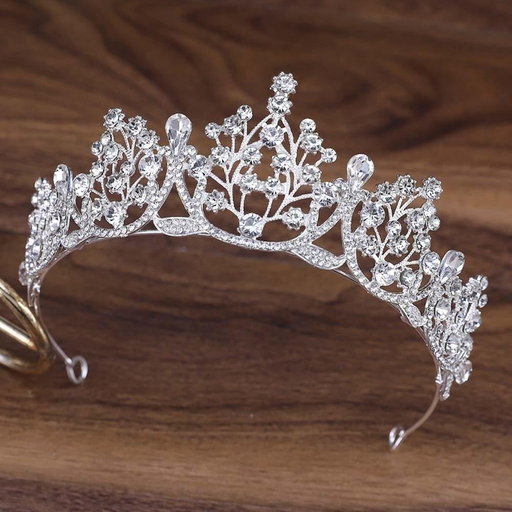 Elegant Crown Hair Accessory Vintage Princess Rhinestone Tiara  Clothing Accessories