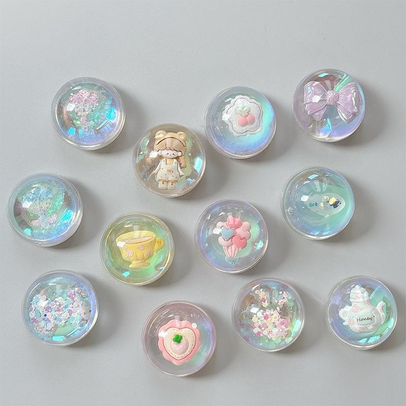 Wind Girl Heart Dream Bear Transparent Airbag Mobile Phone Holder Paste Desktop Watching Drama Support