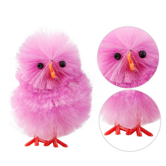 36Pcs Chicks Decorations Creative Eco-friendly Hard To Fade Anti-wear Eye-catching Decorative Chemical Fiber Multicolor Mini Easter Chicks Party
