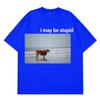 Ich bin vielleicht eine dumme Kuh am Strand Lustiges Meme T-Shirt Unisex Mode 100% Baumwolle Vintage Kurzarm Lockerer Komfort Übergroße T-Shirts