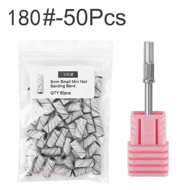 3.1mm Mini White Stainless Steel Sanding Bands Nail Drill Bits Mandrel for Electric Manicure Tools