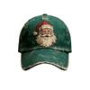 56-60cm Adjustable Distressed Christmas Baseball Cap Polyester Retro Santa Claus Hat  Adults