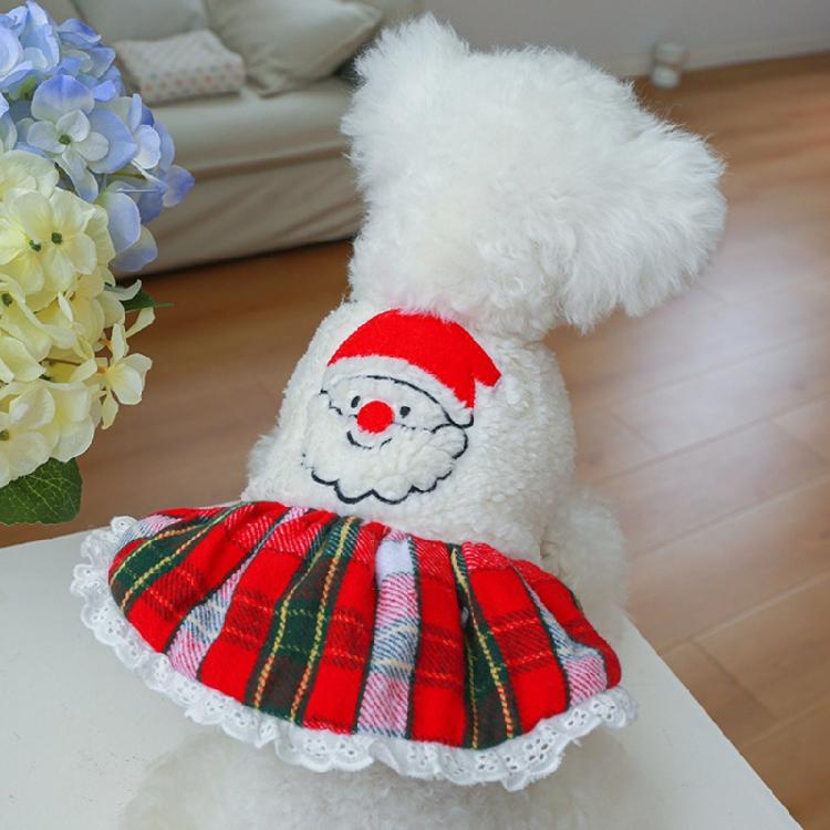 Christmas Poinsettia Flower Dog Costume Christmas Costumes Festival Skirts