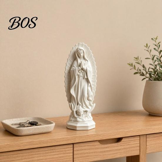 Decorative Religious Sculpture Virgin Mary Statue, Resin Sculpture, Blessed Holy Catholic Statue Mother Figurine for Home Desk Decor Faith Symbol