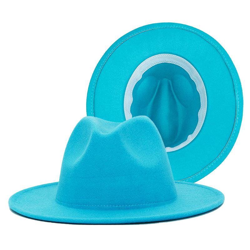 "Kapelusz jazzowy wełniany w stylu retro brytyjskim, 60 kolorów, z niestandardowym haftowanym logo"