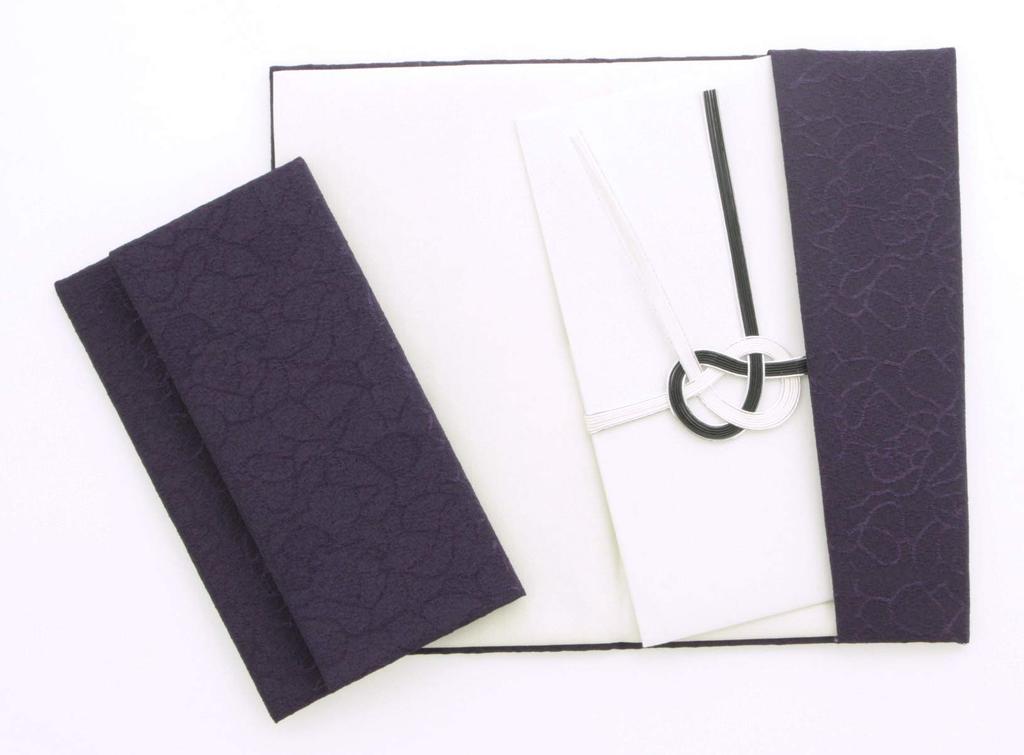 Taiko Sangyo Chirimen Silk Fukusa (Crepe Fabric) Soft Set with Gold Envelope and Prayer Beads Case, Purple, Made In Japan