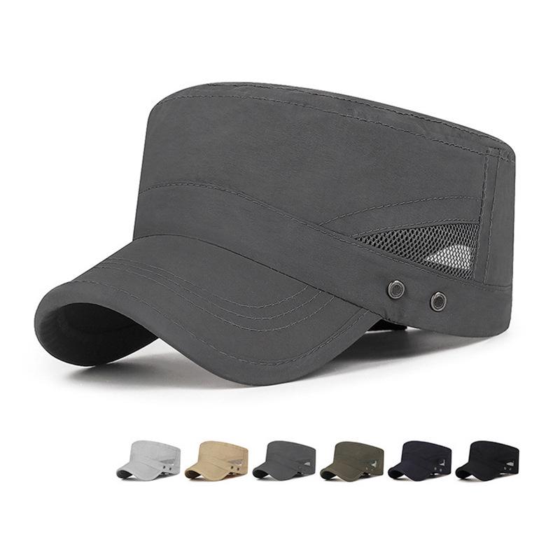 Men's Quick-Dry Breathable Flat-Top Sun Hat for Outdoor Sports & Hiking