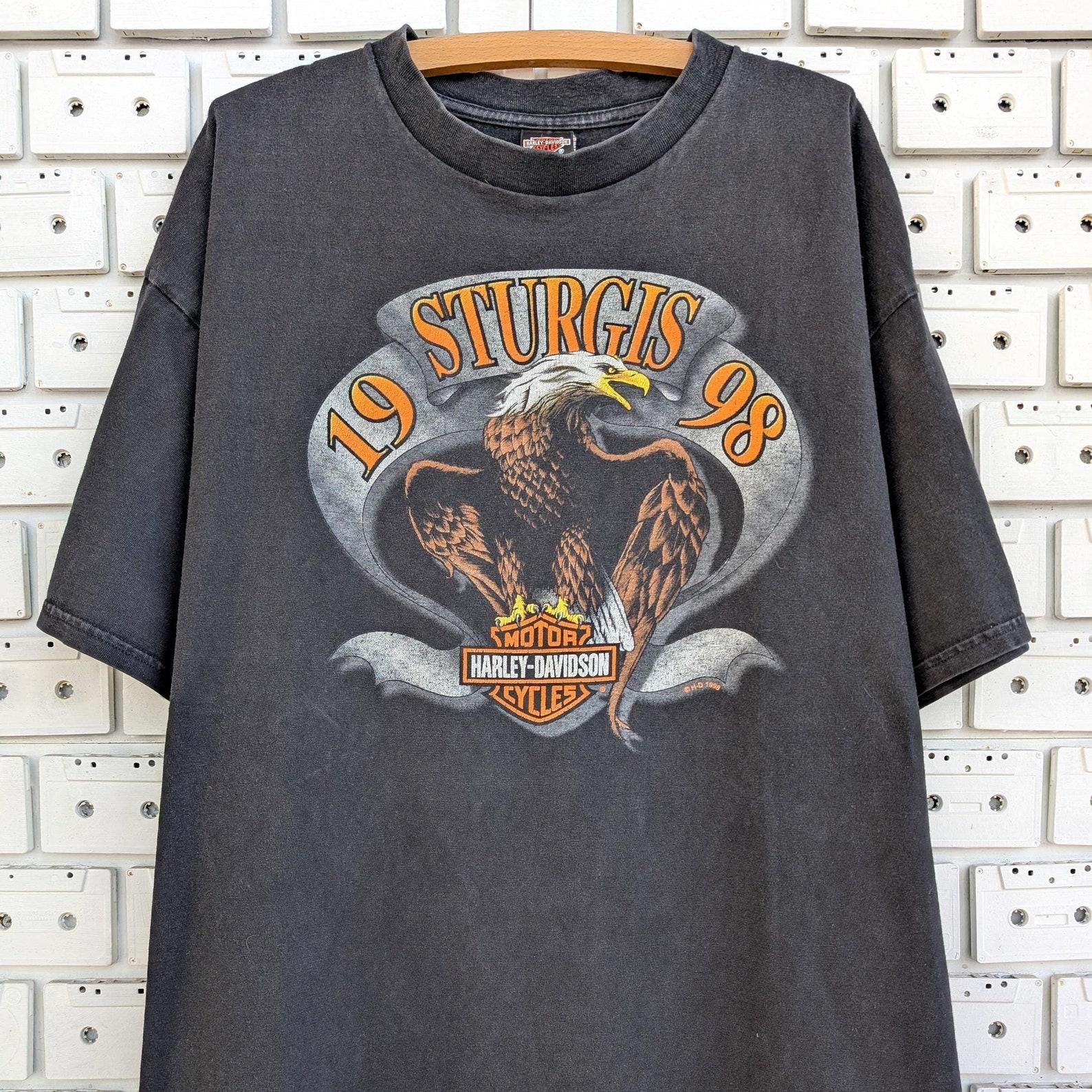 Vintage 1998 Harley Davidson T shirt Sturgis Bike Week Black Hills Rally Deadwood South Dakota Motorcyclist Biker Merch Tee Size XXL L