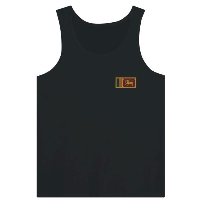 Débardeur - Drapeau du Sri Lanka - Noir - 100% algodão - Coupe ajustado - Esporte