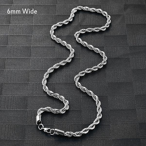 5 Colors Stainless Steel Twist Rope Chain Necklace for Women Men Black/Silver/Gold Color Plated Choker Metal Fashion Jewelry