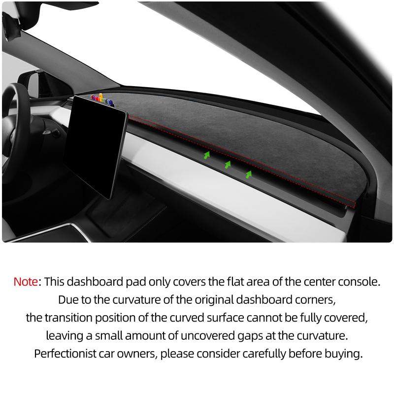 For Tesla Model 3 Y 2018-2022 Made of Alcantara Dashboard Instrument Trim Sunshade Pad Sticker Car Interior Tuning Accessories