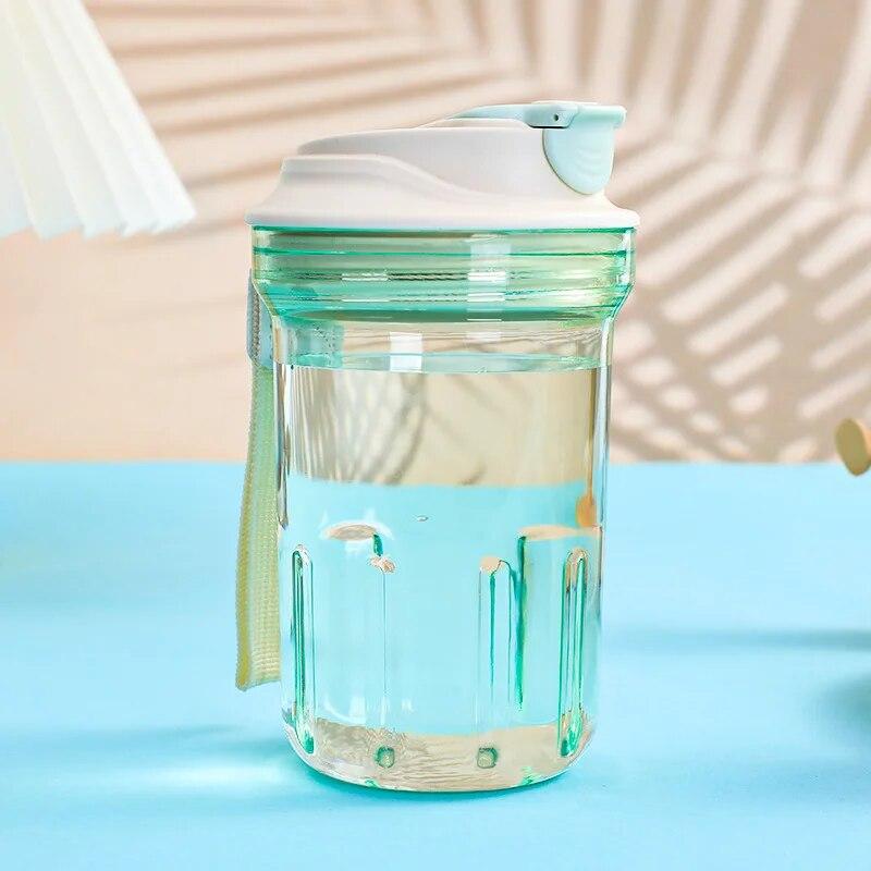 500ml šálek na kávu Plastová mini láhev na vodu Venkovní přenosný pohárek na pití do auta Průhledná nepropustná láhev na pití