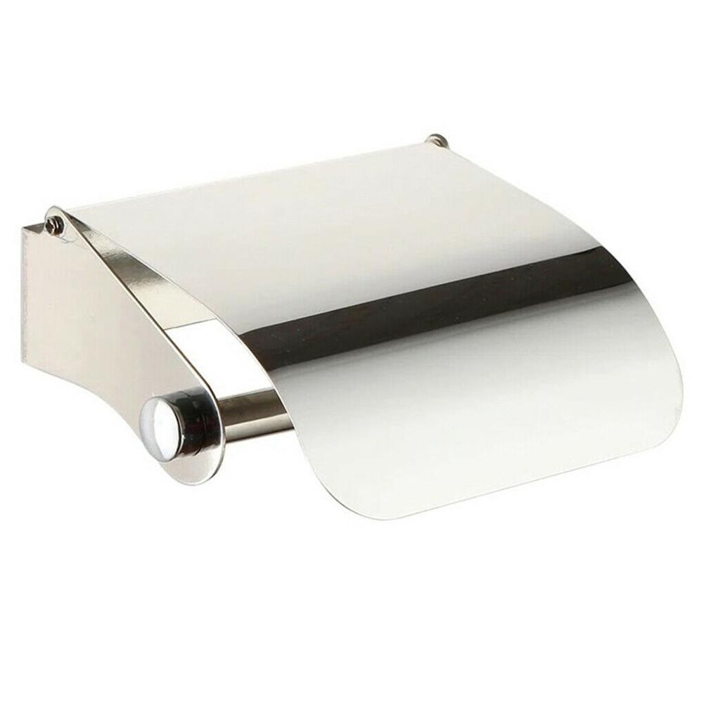Cloakroom Toilet Wall Mounted Tissue Roll Holder Silver