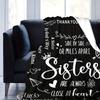 1pc Black Blanket Birthday Gift for Sister Smooth Flannel Blanket for Home Living Room Bedroom Decor a New Year Christmas Gift