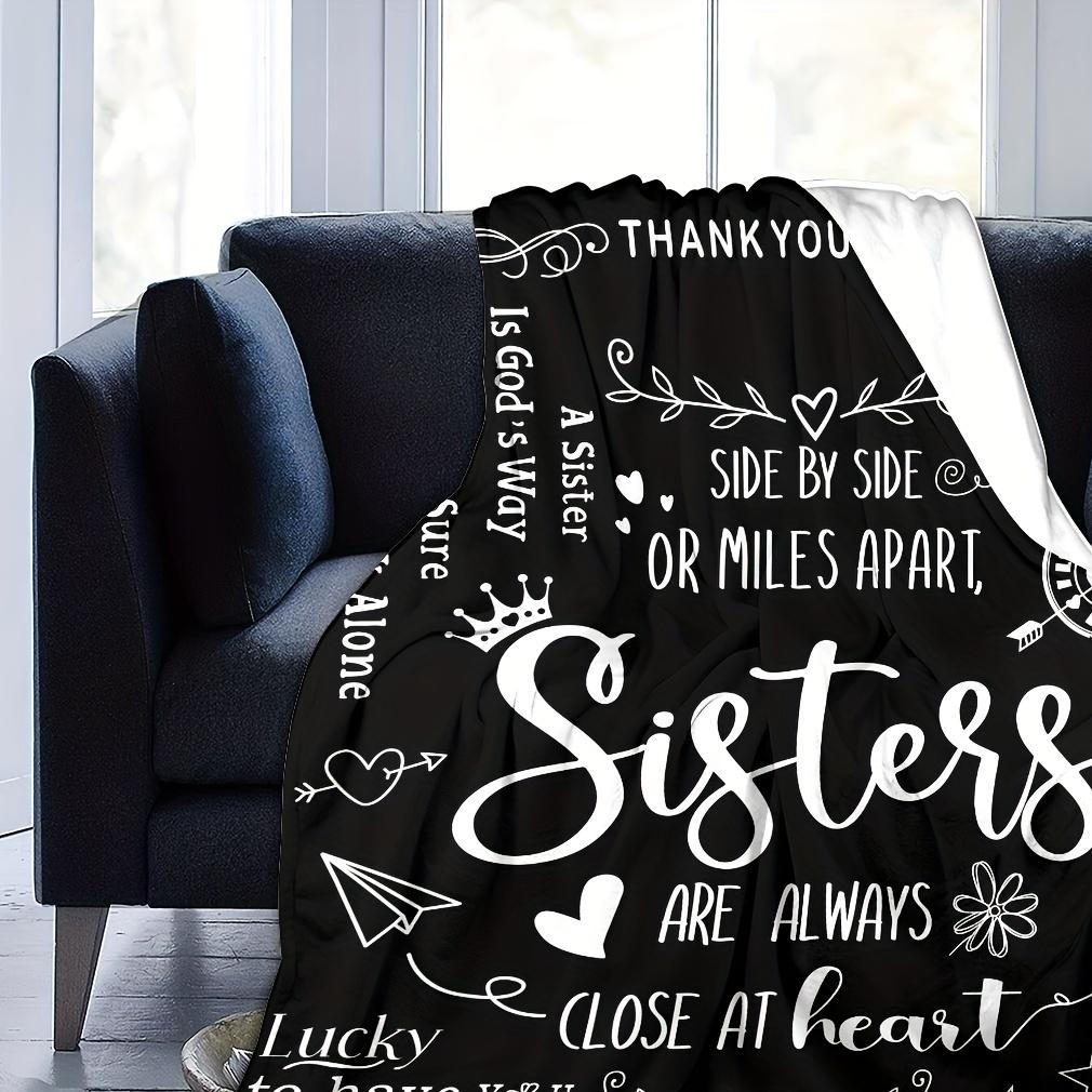 1pc Black Blanket Birthday Gift for Sister Smooth Flannel Blanket for Home Living Room Bedroom Decor a New Year Christmas Gift