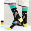 5 Paar Herren-Mittelschaftsocken – Sportsocken der Space-Serie, Baumwollsocken im neuen Stil, trendige Socken