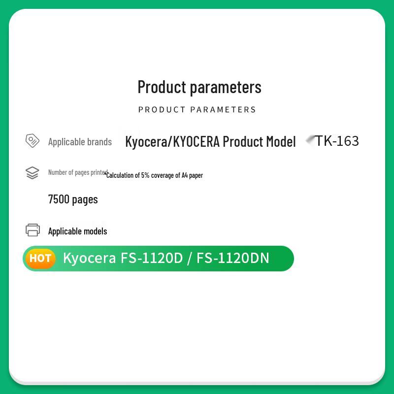 Kyocera TK-163 Compatible Black Toner Cartridge