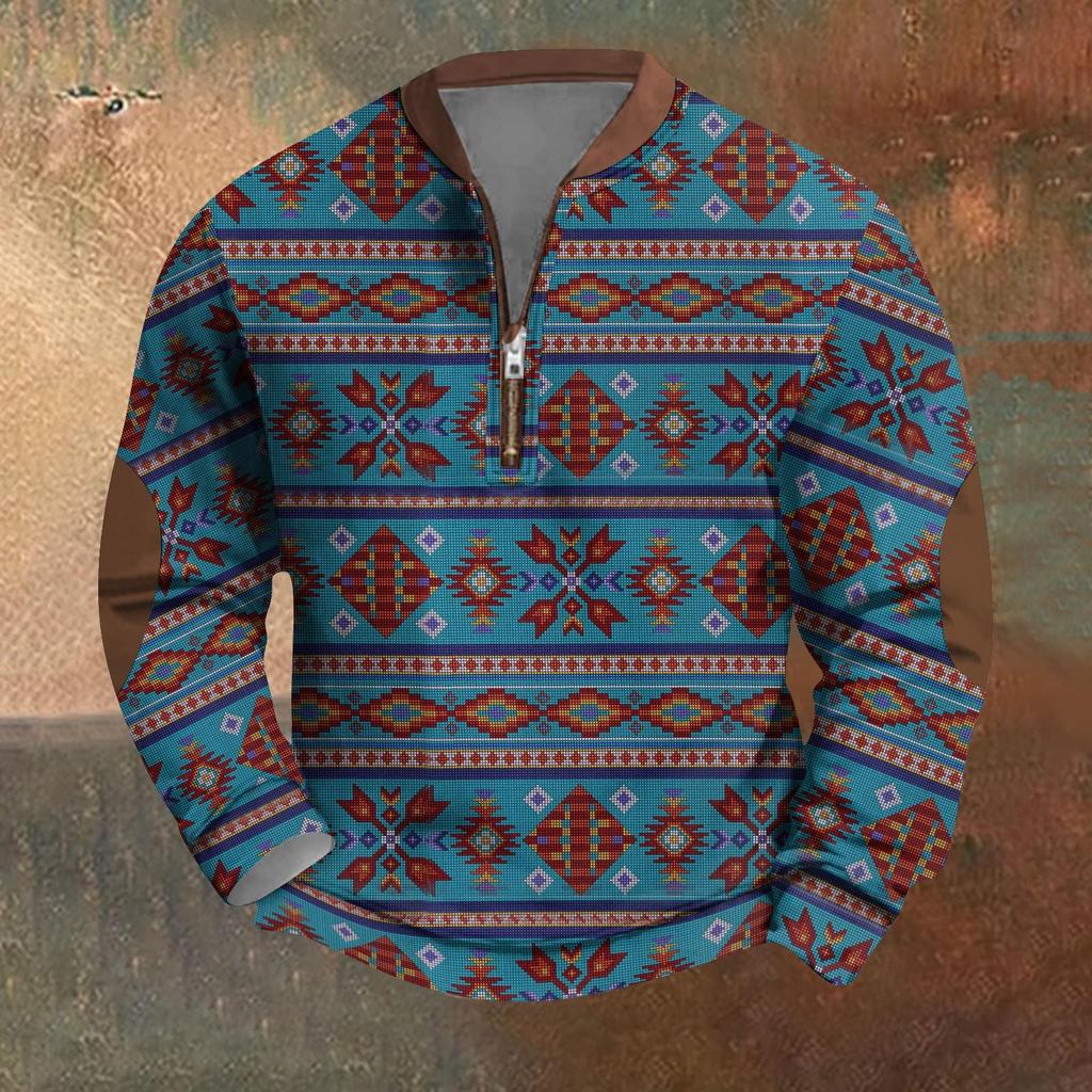 Sudadera con estampado retro e informal con degradado para hombre