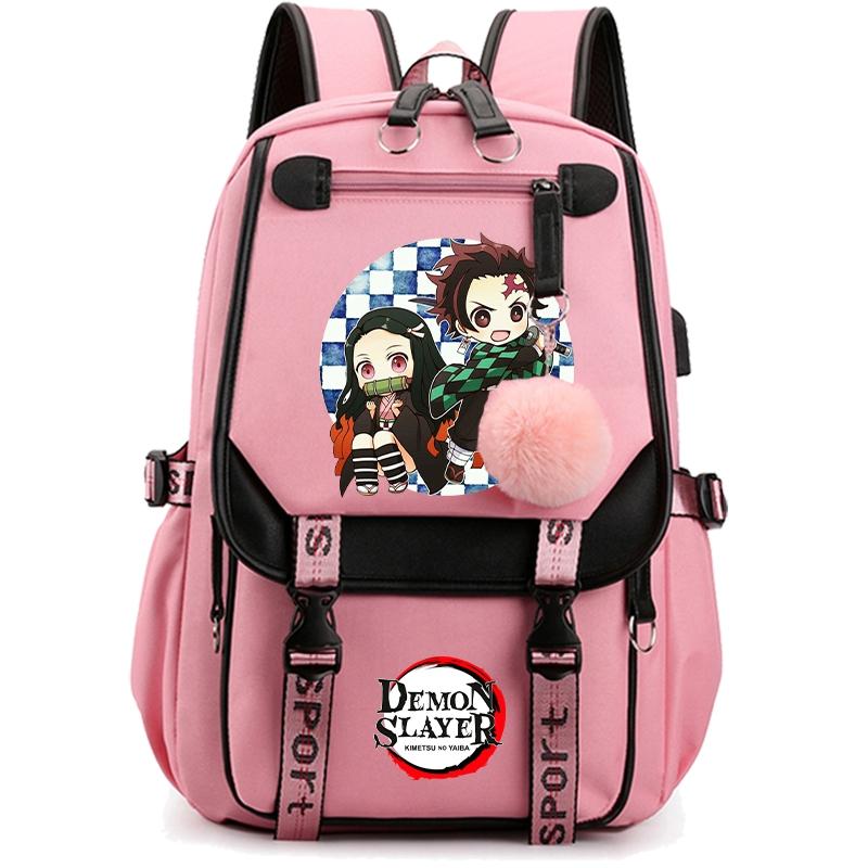 

Рюкзак Anime Demon Slayer для жінок Полотняна сумка для ноутбука Back To School Bag для дівчинки Хлопчика Шкільний портфель Чоловіча жіноча дорожня сумка Mochila