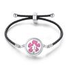 Women's Adjustable Braided Leather Aroma Diffuser Tree of Life Bracelet