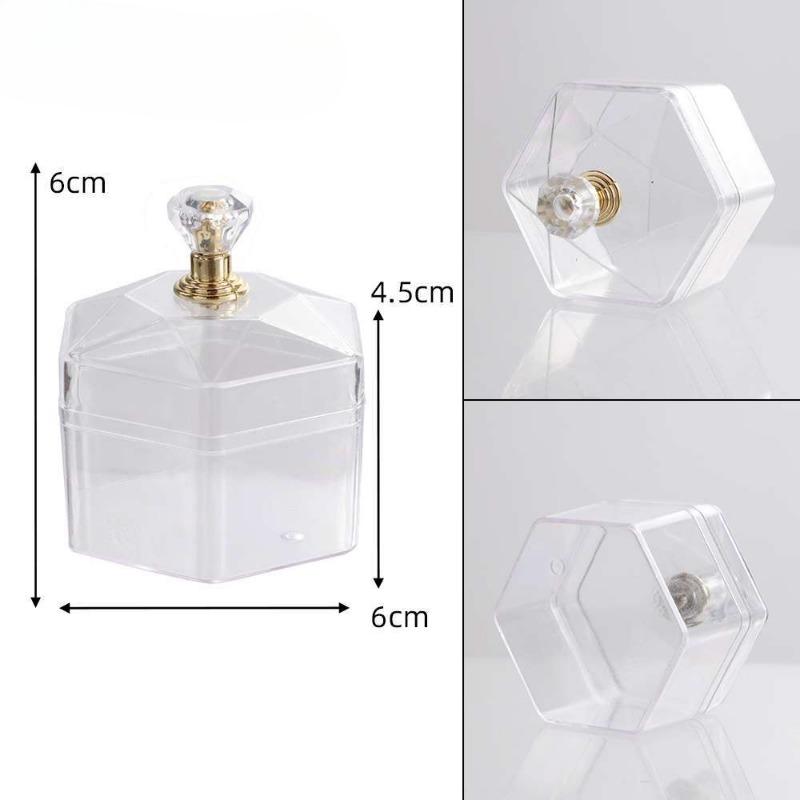Wedding Candy Box Electroplated Gold Candy Box Transparent Hexagonal Packaging Box Plastic Box
