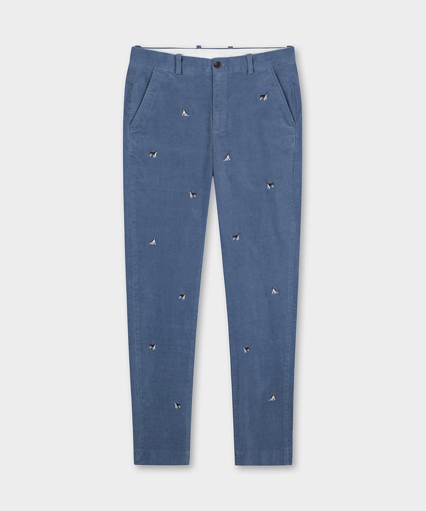 BROOKS BROTHERS Regular Fit 15W Beagle Embroidery Chino Pants (Blue) (Bbpcmm4765Mew)