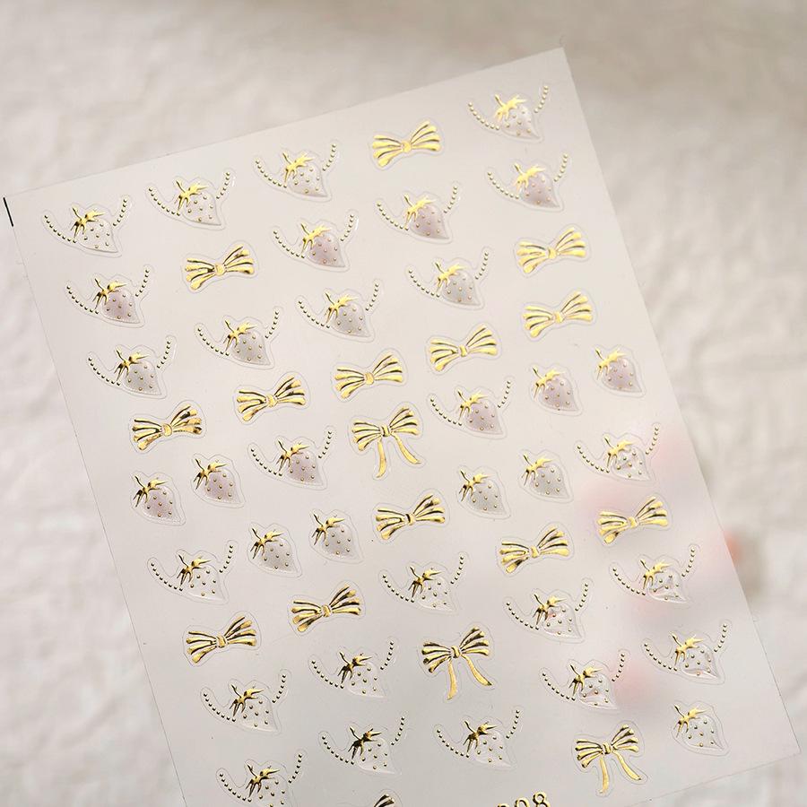 

TENSOR Gold Bow Hot Stamping Nail Stickers M-998 Advanced Series