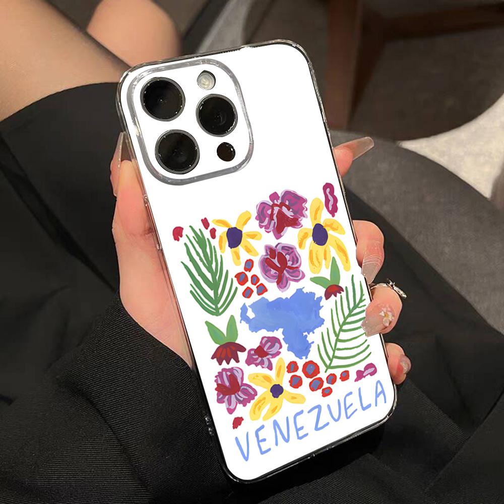 

Venezuela Aesthetic Art Phone Case For IPhone 15 Pro Max 16 Pro Max 14 13 11 12 Mini Xs X Xr 7 8 Plus Se Transparent Cover iPhone 16 Pro