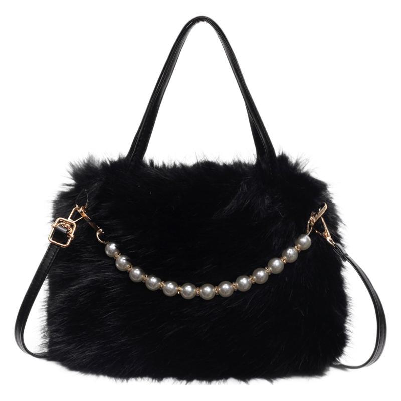 Cute plush bag women's 2025 new fashion versatile handbag small fresh versatile chain messenger bag