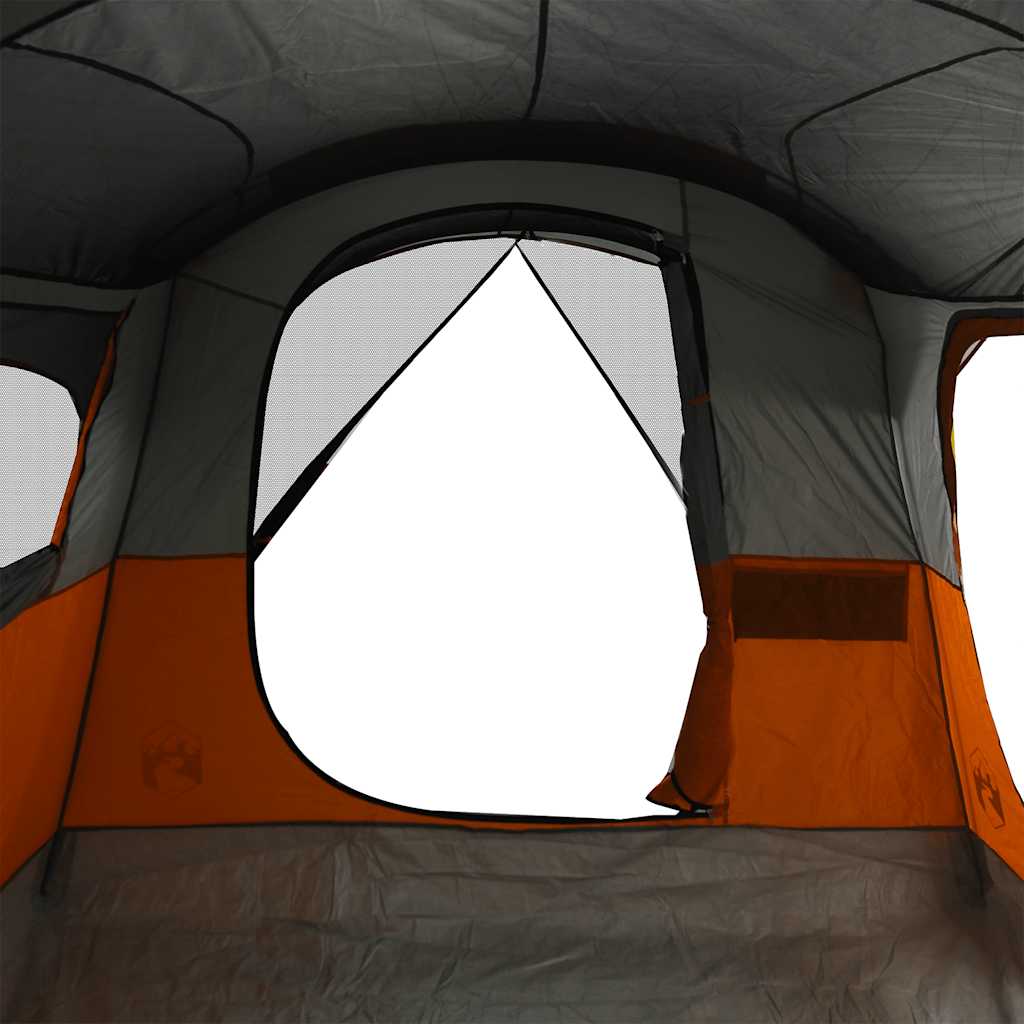 Tunnel Family Tent for 8 Persons Grey and Orange Waterproof
