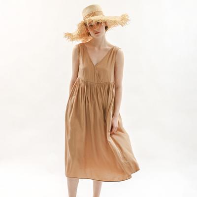 Melllanijoi Mj_V-Neck Satin Slip Pajama Dress_2Color