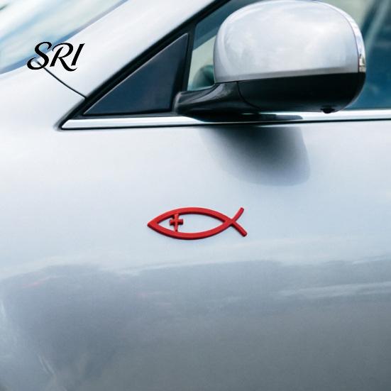Adesivi Decalcomanie per Auto Emblema a Forma di Pesce Texture Metallica 3D Adesivo Auto con Forte Adesivo Impermeabile Resistente al Sole per Carrozzeria Paraurti Finestrino Colorato