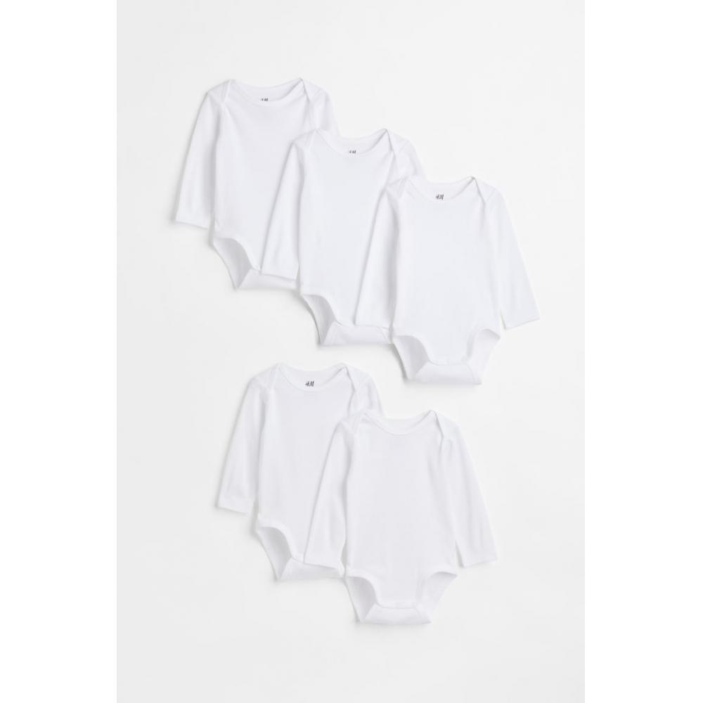

H M 5 piece bodysuit set white