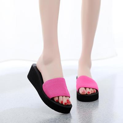 Women's Platform Wedge One-Strap Sandals - Non-Slip Thick Bottom Beach Slippers