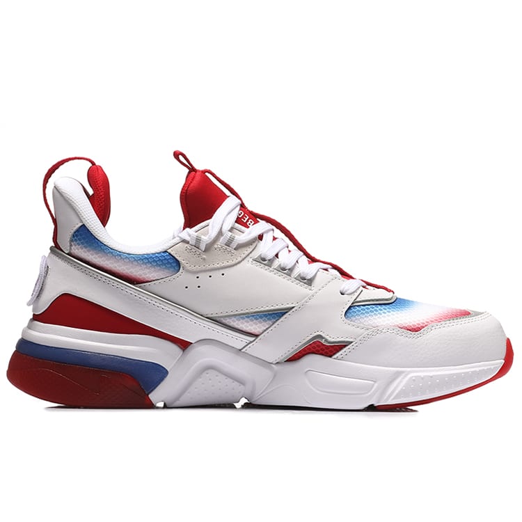 Li Ning 001 Hardloopschoenen Unisex Lage Top Wit/Rood AGLN227-1