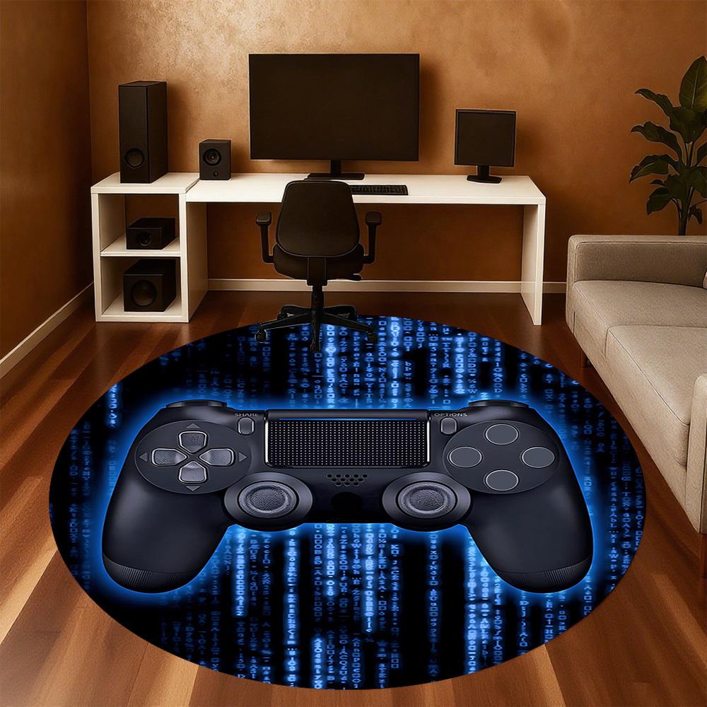 1pc gamepad controller Round Chair mat Area Rug - Non-Slip, Floor Mat for Office, Bedroom, and Indoor Decor c1125143