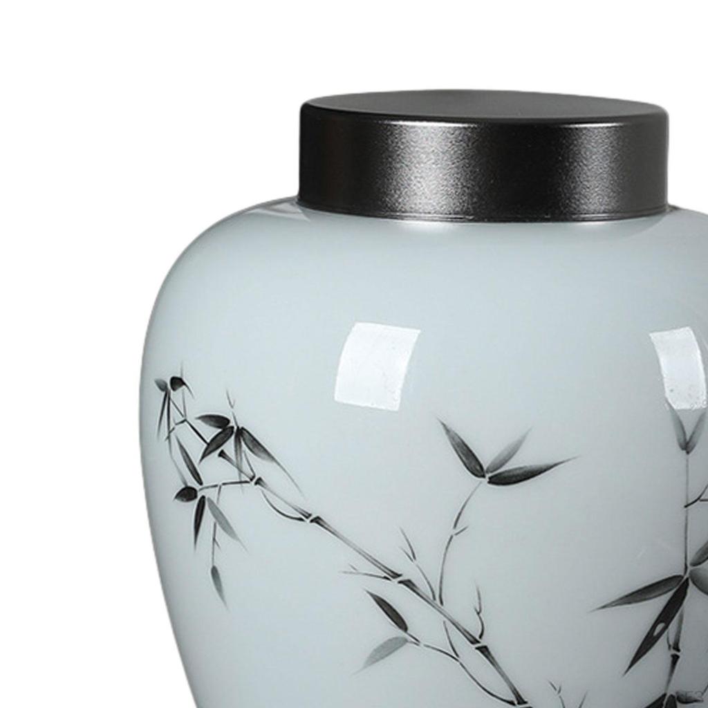 Ceramic Ginger Jar Porcelain Tea Canister Decorative Flower Vase for Home