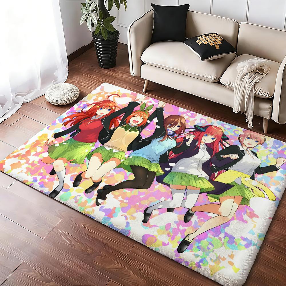 Anime Miku Nakano Floor Mat Soft Thickened Absorbent Non-Slip Bedroom Living Room Door Mat Home Decor Flannel Rugs