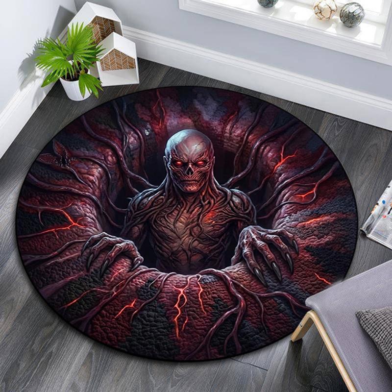 Cartoon Print Round Area Rug,Carpet Rug for Living Room Bedroom Sofa Playroom Decor,Non-slip Floor Mat