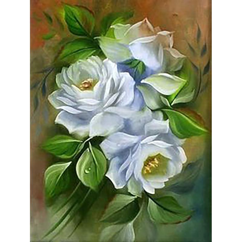 5D DIY Diamond Painting Full Round Drill Flower Cross Stitch Kit Mosaic Diamond Embroidery Rose Wall Art Home Decoration