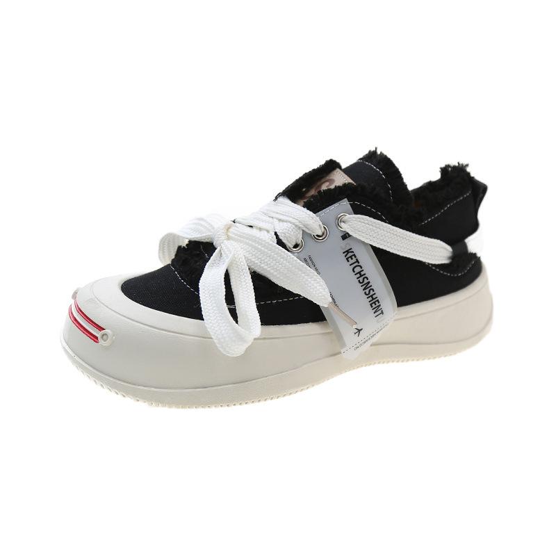 Platform canvas single shoes women's 2025 summer new thin versatile niche women's shoes ins casual sports little white board shoes