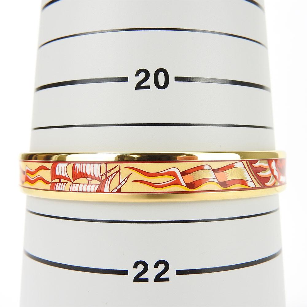 Used HERMES bracelet Emaille PM metal 22g multicolor gold Sailing ship