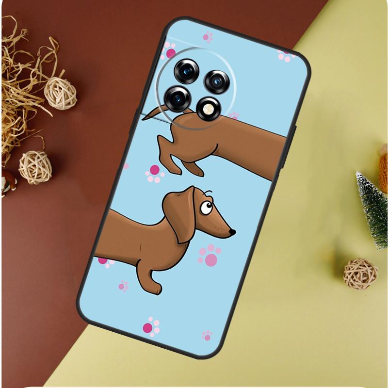 Cartoon Dachshund Dog For OnePlus 13 12 11 12R 13R 9 10 Pro 8T 9RT 10T 10R Nord 4 CE 2 3 Lite N20 N30 Phone Case
