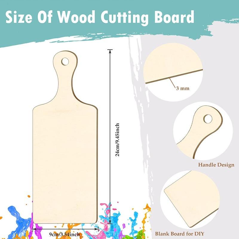 12PCS DIY Mini Wooden Cutting Board Graffiti Handmade Wooden Crafts Christmas Family Party Decoration