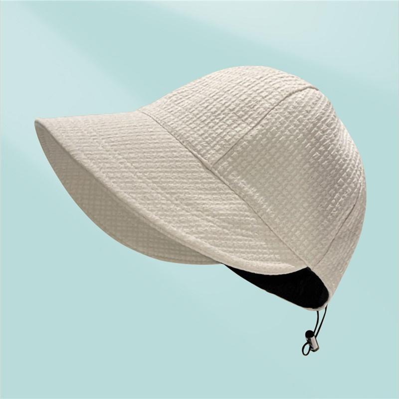 Korean Style Fashionable Face Enhancing Small Versatile Sunshade Waffle Fisherman Hat one size fits all бежевый