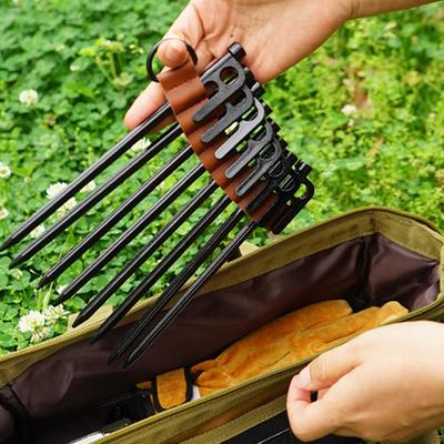 Camping Tent Nail Bag, Peg Storage Rack with Buckle, 8 Holes for Hanging